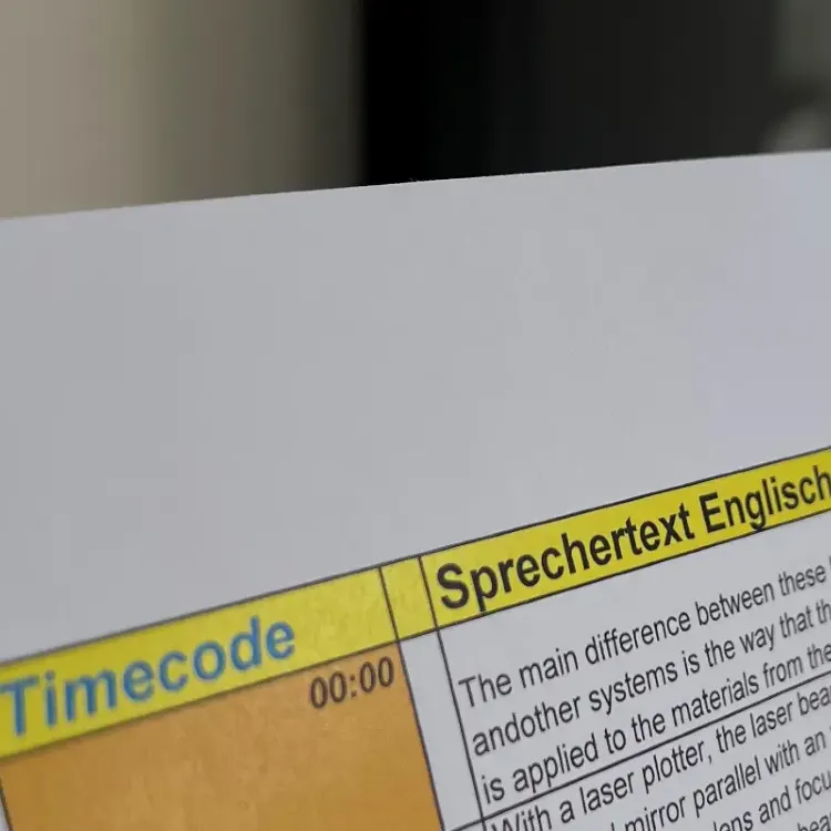 sprechertext englisch